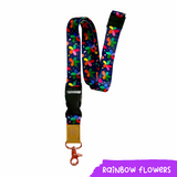 Rainbow Flowers Lanyard