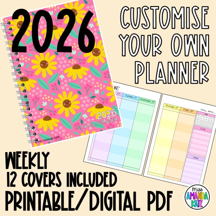 2026 WEEKLY Printable Planner - DIGITAL DOWNLOAD – Miss Amanda Kate