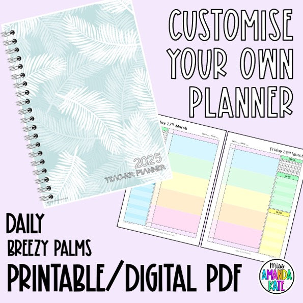 2025 Breezy Palms DAILY Printable Planner - DIGITAL DOWNLOAD – Miss ...