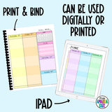 2025 Rainbow Stripes WEEKLY Printable Planner - DIGITAL DOWNLOAD