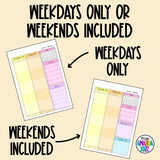 2025 Rainbow Stripes WEEKLY Printable Planner - DIGITAL DOWNLOAD