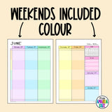 2025 Rainbow Stripes WEEKLY Printable Planner - DIGITAL DOWNLOAD