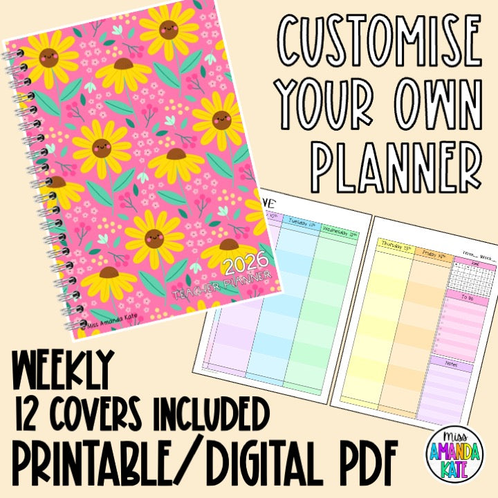 2026 WEEKLY Printable Planner - DIGITAL DOWNLOAD – Miss Amanda Kate