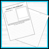'Where is my Teacher?' Creative Writing Template - DIGITAL DOWNLOAD