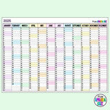 2026 Yearly Printable Calendar | DIGITAL DOWNLOAD (A1, A2, A3 & A4)
