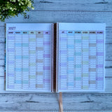 2027 Australian Teacher Planner open to the full-year calendar overview