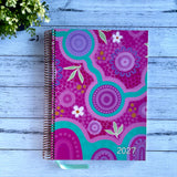 2027 Miss Amanda Kate Daily Teacher Planner with When in Broome cover and rose gold coil binding
