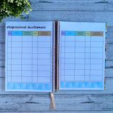 2027 Australian Teacher Planner showing professional development tracking pages for teachers