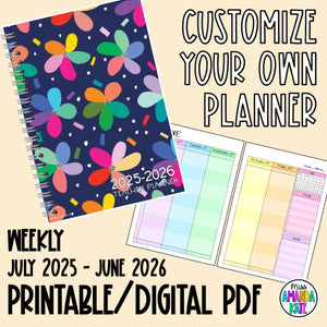 2025-2026 Customizable Weekly Printable Planner - DIGITAL DOWNLOAD