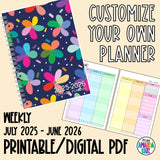 2025-2026 Customizable Weekly Printable Planner - DIGITAL DOWNLOAD