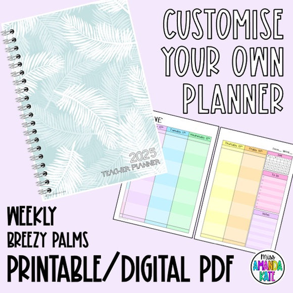 2025 Breezy Palms WEEKLY Printable Planner - DIGITAL DOWNLOAD