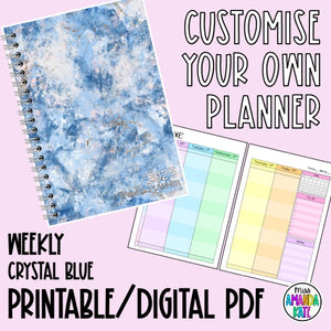 2025 Crystal Blue Weekly Printable Planner - DIGITAL DOWNLOAD