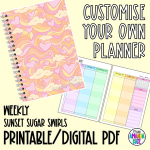 2024 Sunset Sugar Swirls Weekly Printable Planner - DIGITAL DOWNLOAD