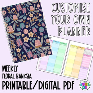 2025 Floral Banksia WEEKLY Printable Planner - DIGITAL DOWNLOAD