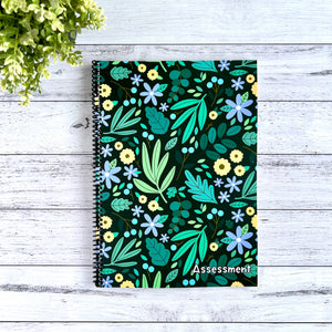 Spiral Assessment Book - Leaves and Blooms Design