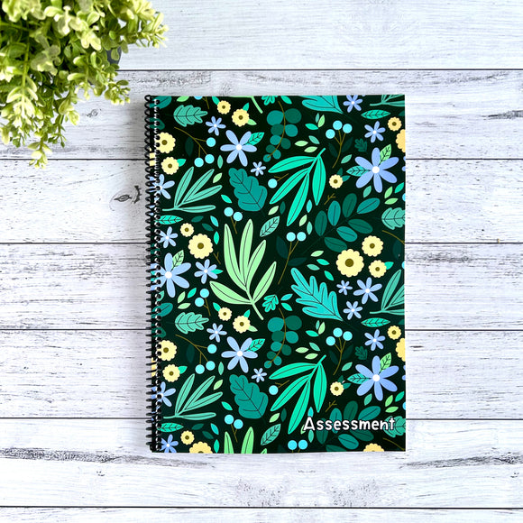 Spiral Assessment Book - Leaves and Blooms Design