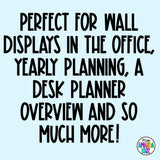 2026 Yearly Printable Calendar | DIGITAL DOWNLOAD (A1, A2, A3 & A4)