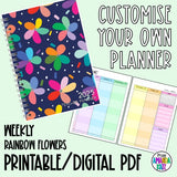 2025 Rainbow Flowers Weekly Printable Planner - DIGITAL DOWNLOAD