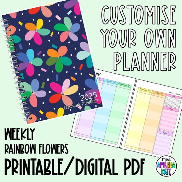 Planner | Choose Your Start Month | Weekly Planner good | Hourly Planner | Custom Planner | Personal Planner | Life Planner | Kraft Floral