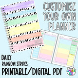 2025 Rainbow Stripes DAILY Printable Planner - DIGITAL DOWNLOAD