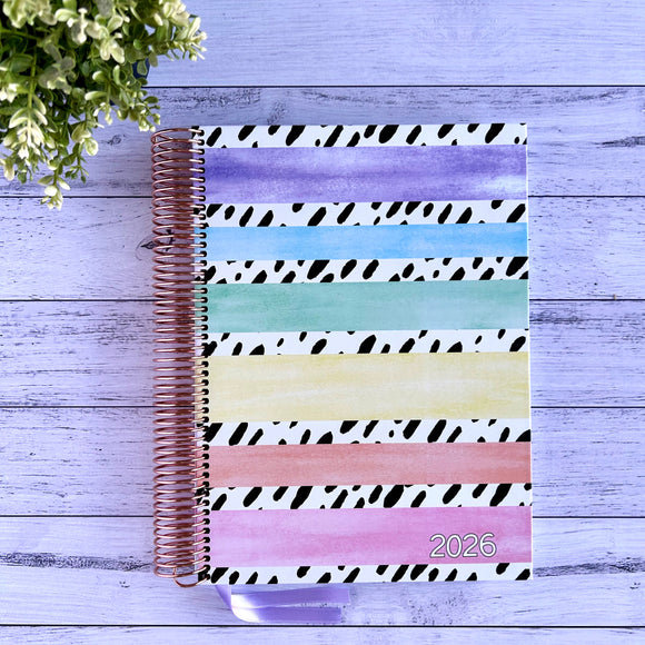 Rainbow Stripes Weekly Teacher Planner 2026 PREORDER