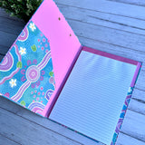 Open Teacher Clipboard Folder showing the 40-sheet lined notepad and internal storage pocket