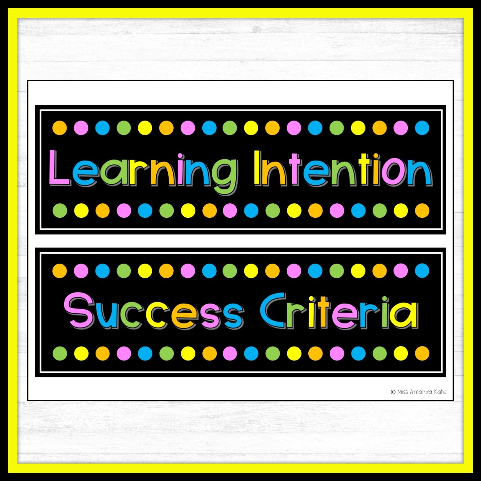 Learning Intension Sign Learning Intention and Success Criteria Display Signs - DIGITAL DOWNLO ...